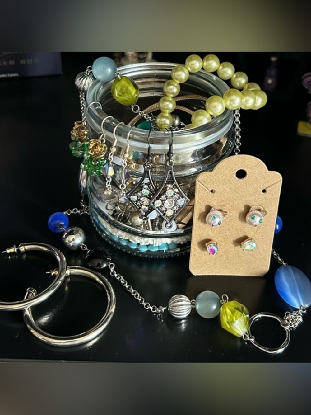 Mixed Costume Jewelry Jar